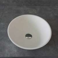 PS-2218 Sanitary ware slim edge white artificial stone cabinet basin