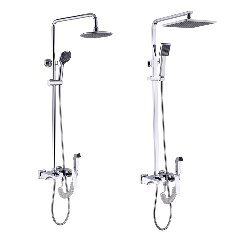 Modern design wholesale exposed rainfall hot cold water wall mounted free match bathroom tap mixer faucet bath & shower